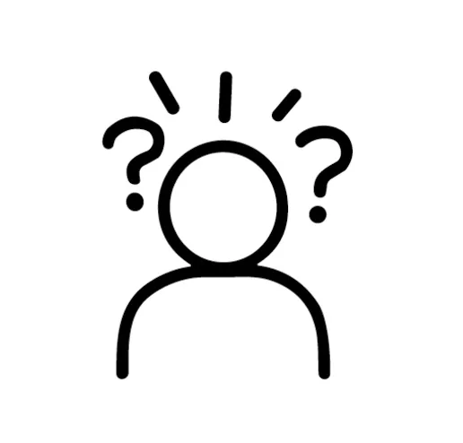 Person mit zwei Fragezeichen über dem Kopf
